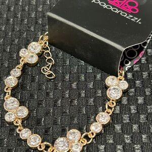 Paparazzi Gold and Crystal Bracelet